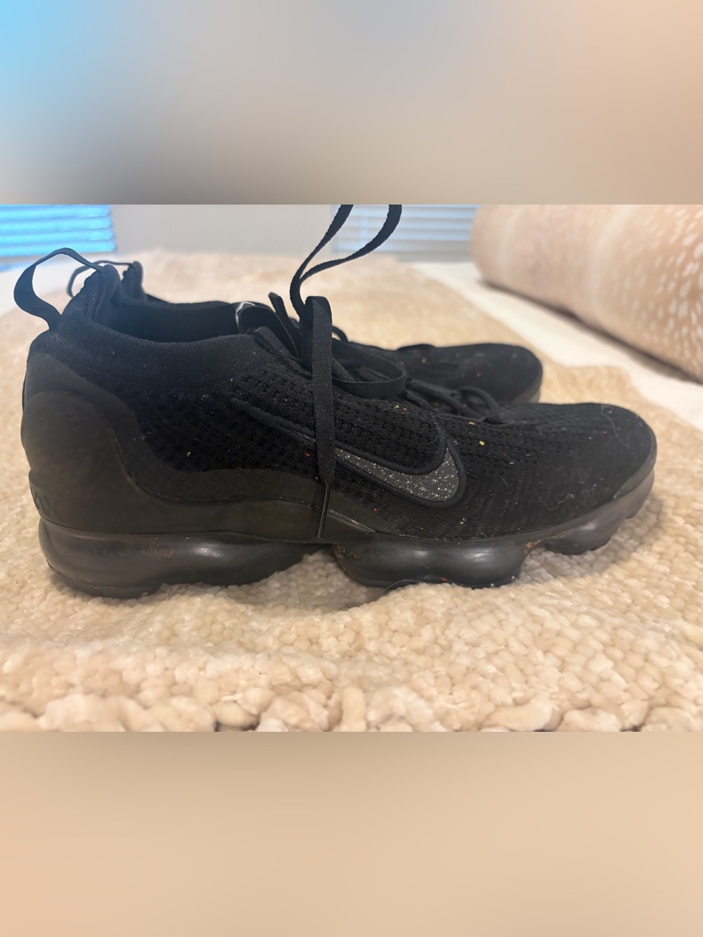 Nike Black Knit VaporMax-Style Air Cushion Sneakers